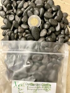 2.2lbs Natural River Black Decorative Rocks 8-15mm, Decorative Stone Pebbles - Ideal for Aquariums, Indoor Plants, Succulents, and Cactus Bonsai Plants